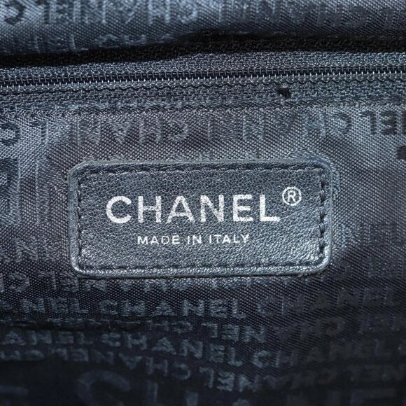 CHANEL Choco Bar Hand Bag Grained Calf Skin Black Silver gold - Picture 14 of 16